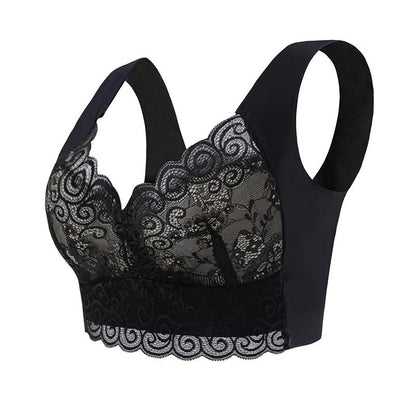 Women Plus Size Lace Bra Wire Free Bralette 9