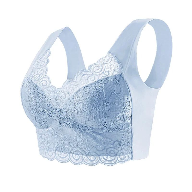 Women Plus Size Lace Bra Wire Free Bralette 10