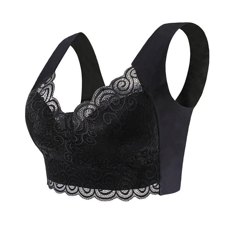 Women Plus Size Lace Bra Wire Free Bralette 11