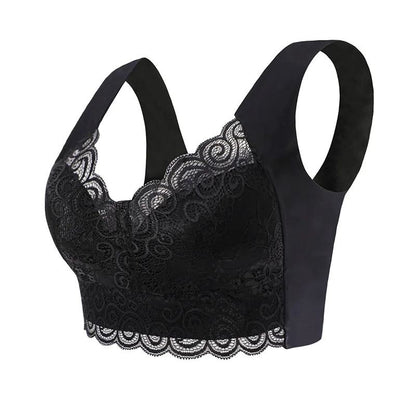 Women Plus Size Lace Bra Wire Free Bralette 11