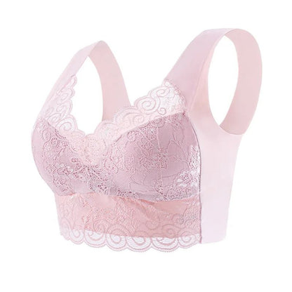 Women Plus Size Lace Bra Wire Free Bralette 7