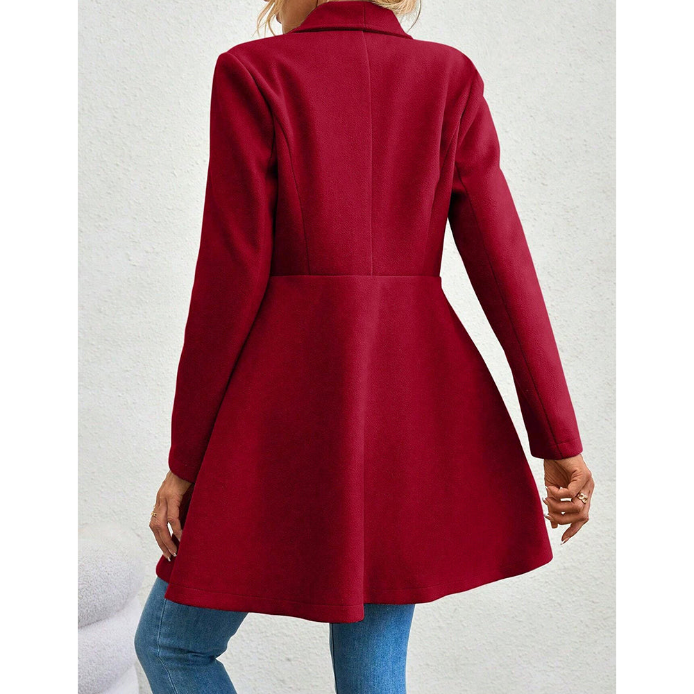 Mia Muse Womens Coat Winter Work Coat Long Sleeve Lapel Blazer Solid Color Outerwear Valentines Day 4