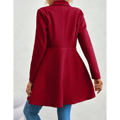 Mia Muse Womens Coat Winter Work Coat Long Sleeve Lapel Blazer Solid Color Outerwear Valentines Day 4