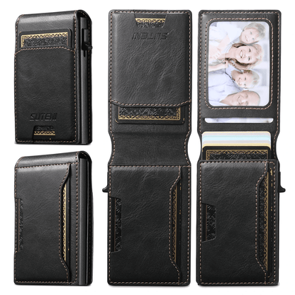 Mens PU Leather Wallet With Card Holder And Automatic Ejector 3