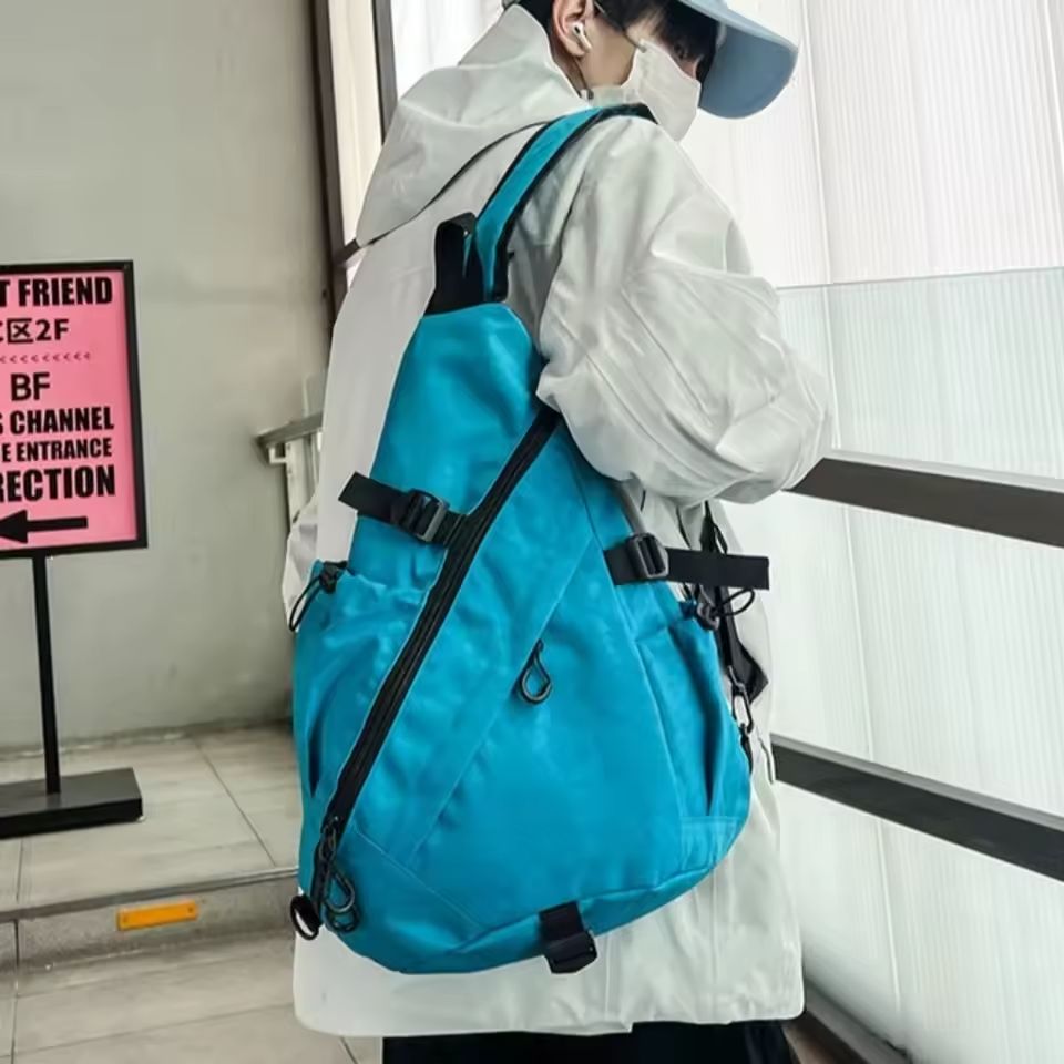Mens Chest Bag Large Capacity Shoulder Bag With Multiple Pockets Oxford Cloth 3