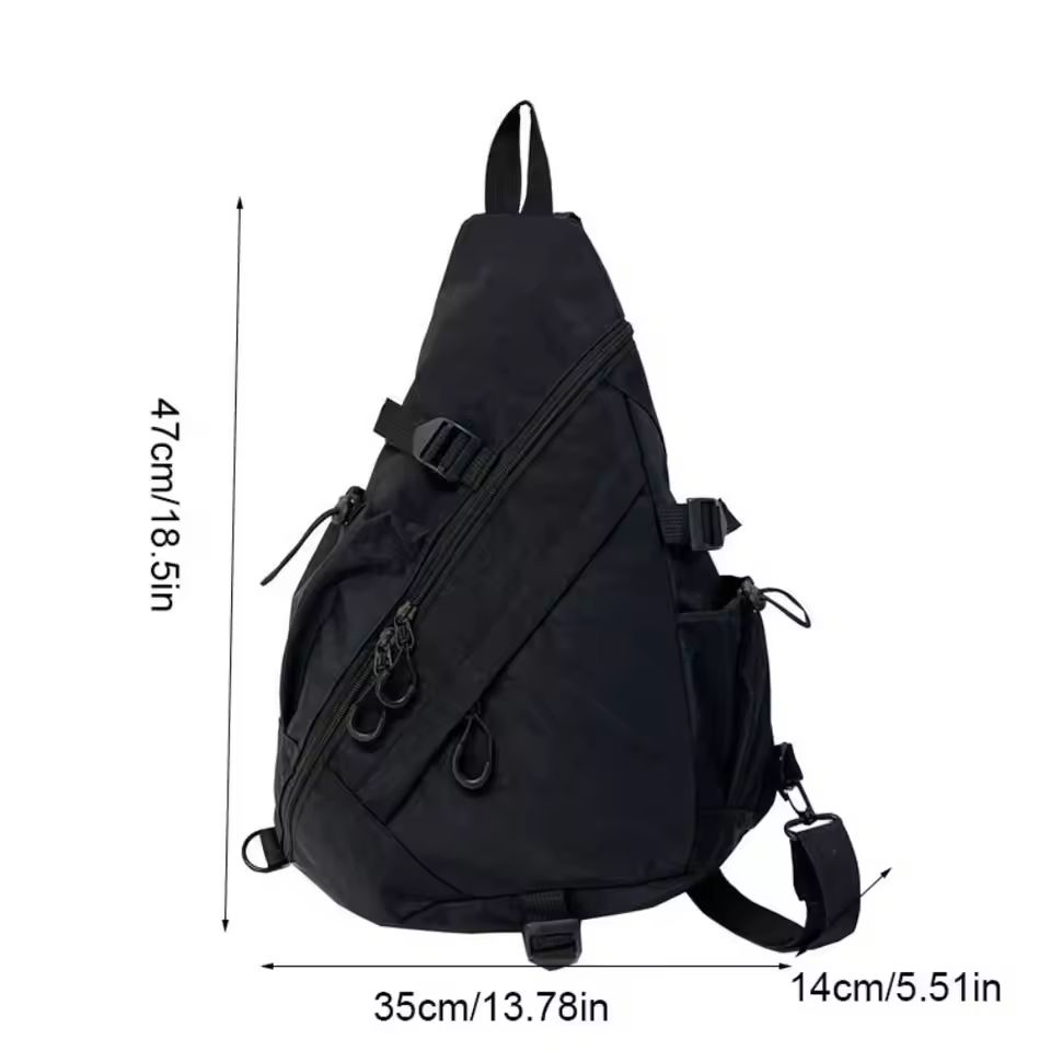 Mens Chest Bag Large Capacity Shoulder Bag With Multiple Pockets Oxford Cloth 5