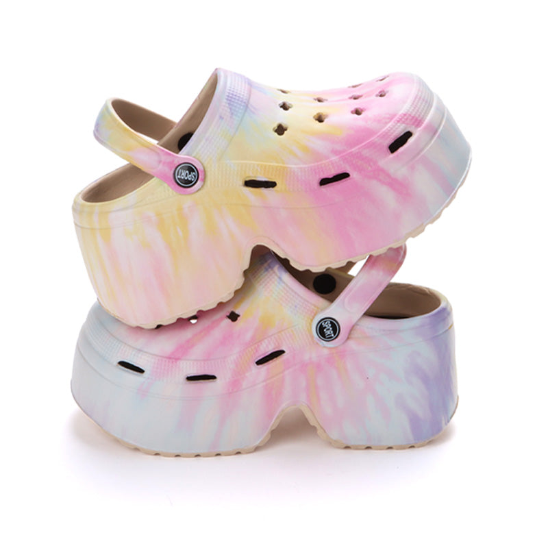 Womens Leopard Thick Bottom Clogs Closed Toe Chunky Platform Sandals Super High Wedge Heel Slippers 1