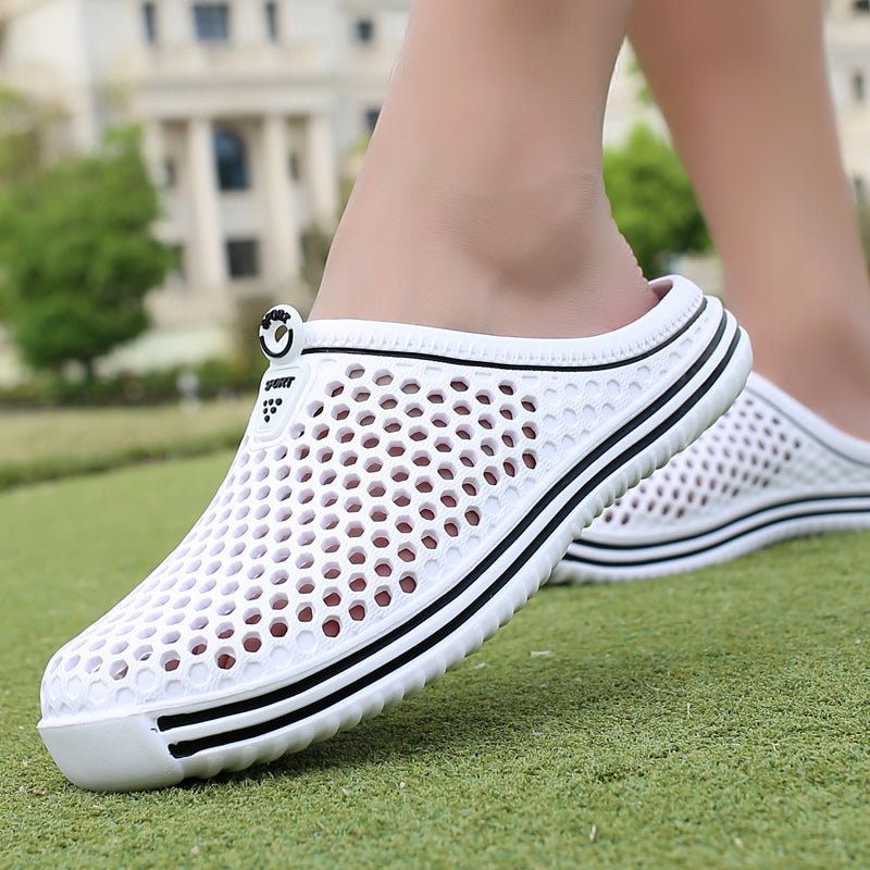 Unisex Hollow Out Women Shoes Beach Slippers Non-Slide Casual Couple Sandal Flip Flops Breathable Mens Slippers