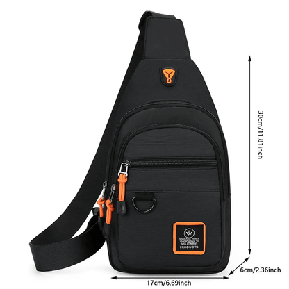 Mens Crossbody Shoulder Bag Multi Layer Business Chest Bag 1