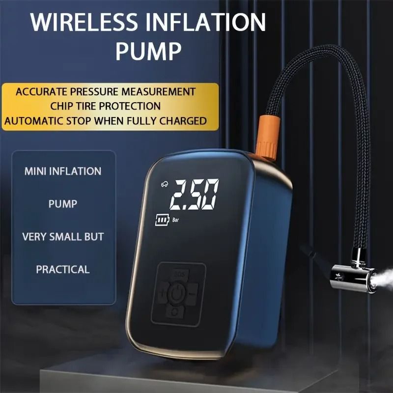 Wireless Car Air Compressor And Tire Inflator Pump With Rechargeable Battery 2
