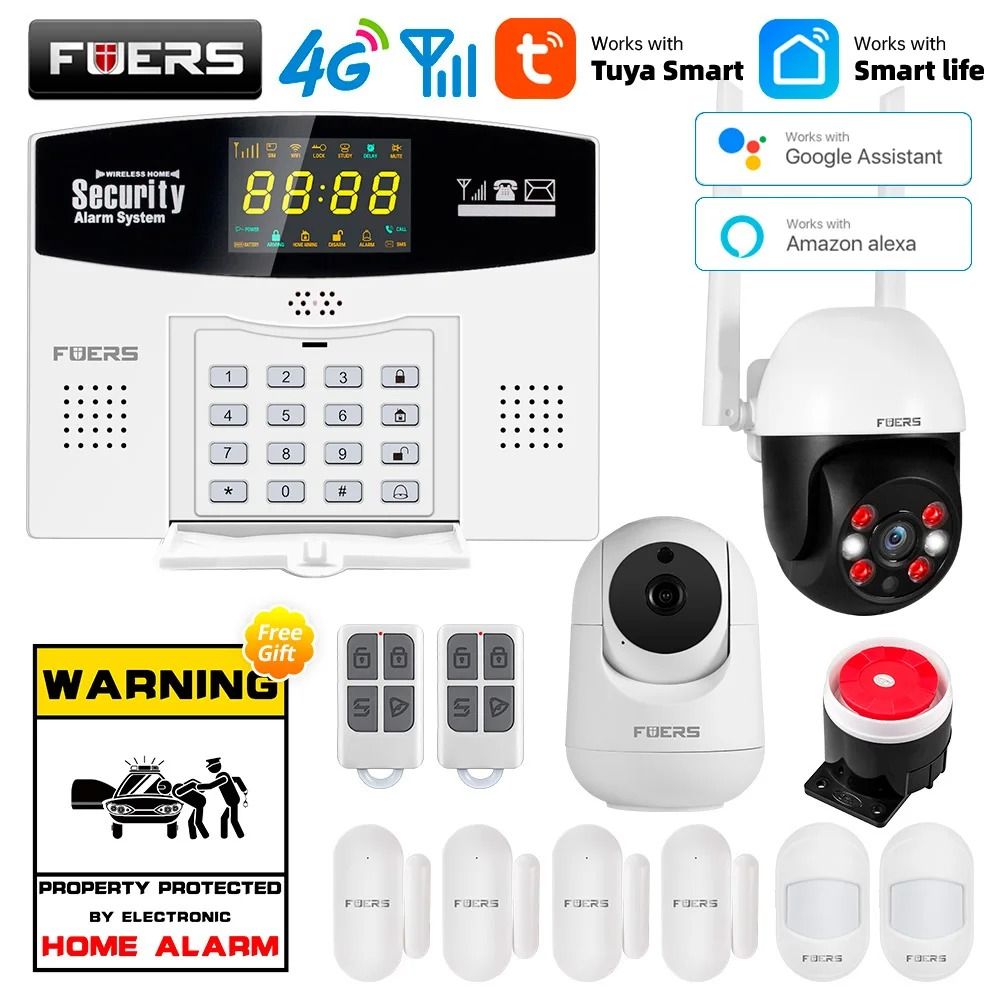 Smart WiFi GSM 4G Home Security Alarm System With Motion Sensor And LCD Display 1