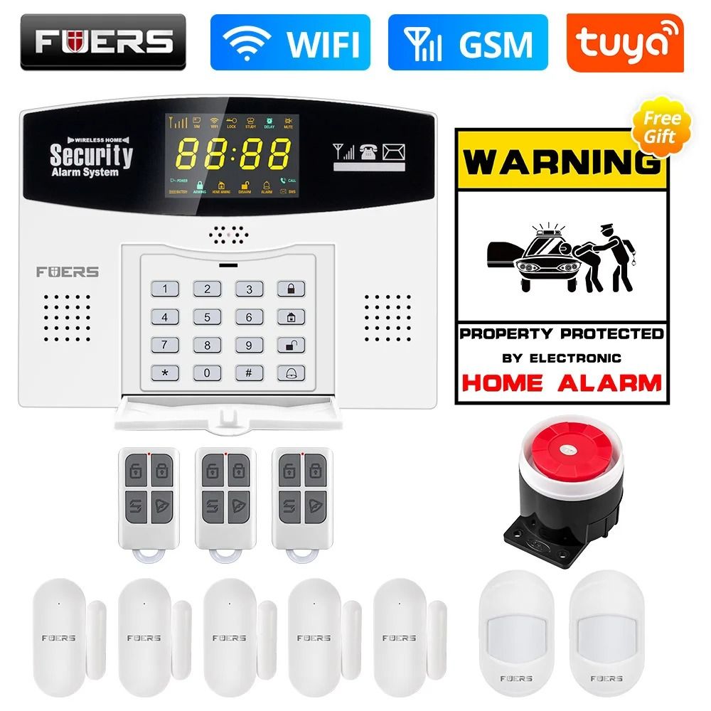 Smart WiFi GSM 4G Home Security Alarm System With Motion Sensor And LCD Display 11