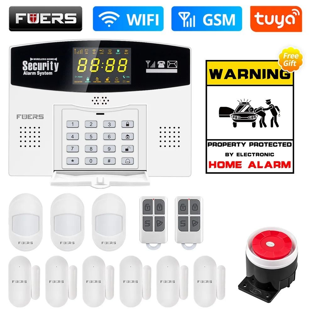 Smart WiFi GSM 4G Home Security Alarm System With Motion Sensor And LCD Display 14