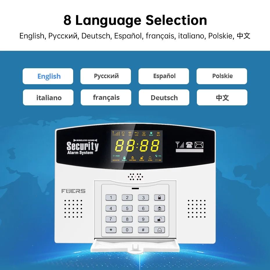 Smart WiFi GSM 4G Home Security Alarm System With Motion Sensor And LCD Display 6
