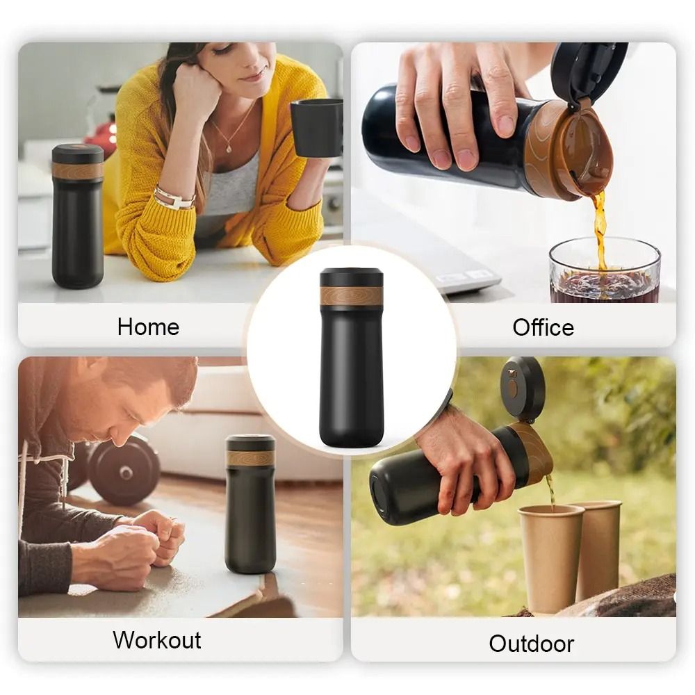 Stainless Steel French Press Coffee Maker With DoubleLayer Filter And Vacuum Insulation 2