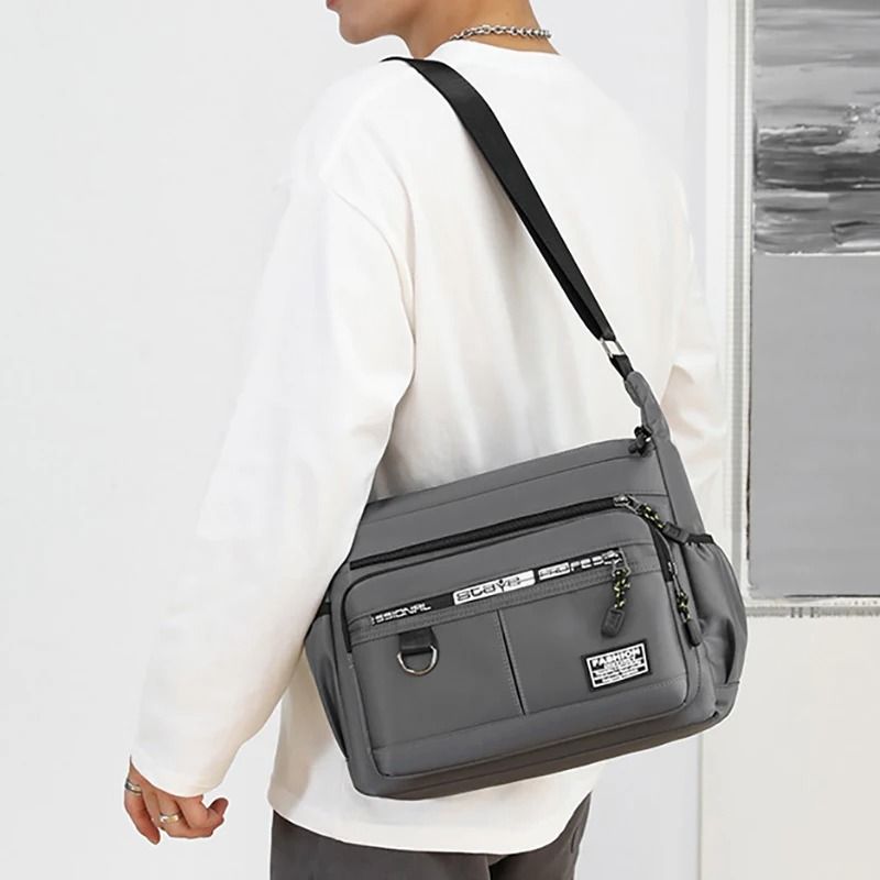 Mens Oxford Shoulder Bag With MultiLayer Pockets And Large Capacity 2