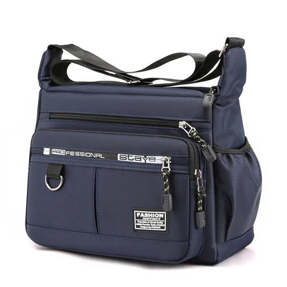 Mens Oxford Shoulder Bag With MultiLayer Pockets And Large Capacity 8