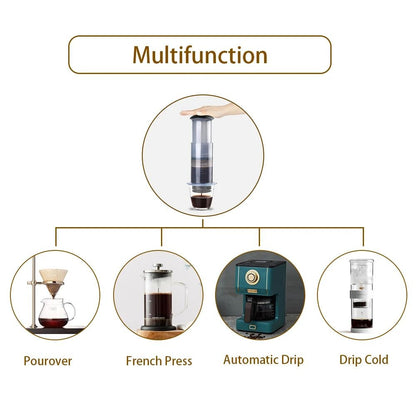 Portable Espresso Coffee Maker With French Press Design And Filter Paper Kit 4