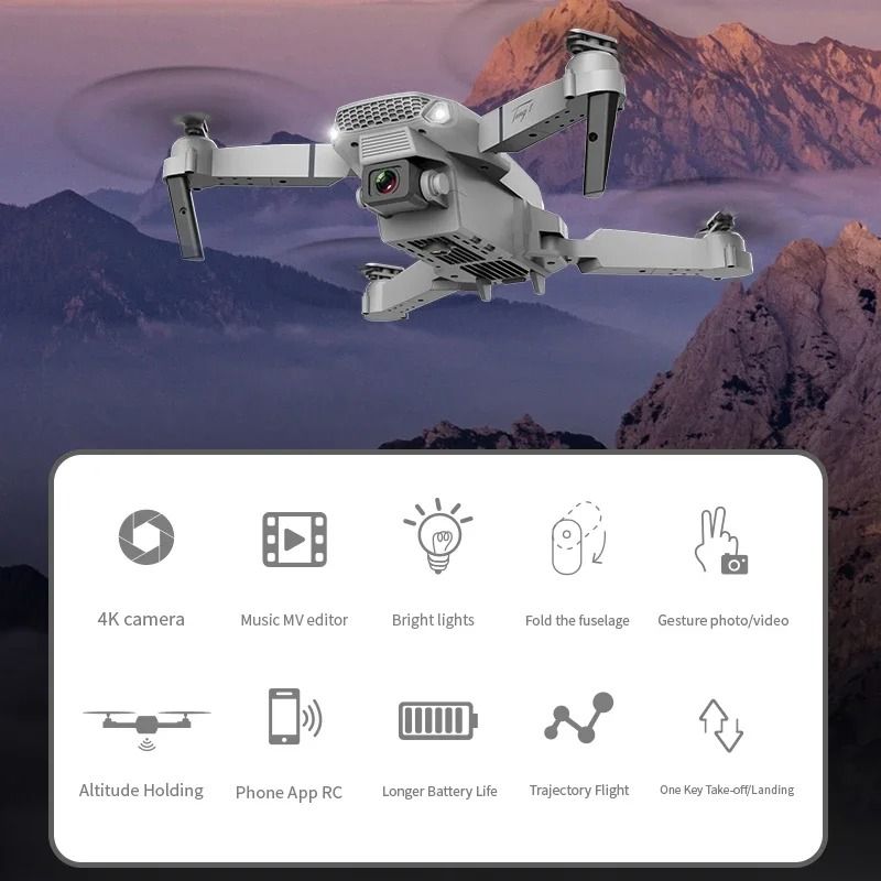 E88 Pro WiFi FPV Drone With 4K HD Camera Foldable Quadcopter For Adults And Kids 4