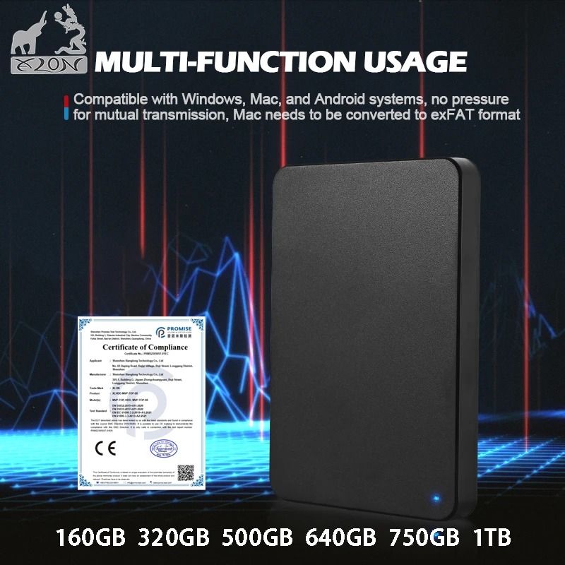 Portable External Hard Drive USB 30 High Speed HDD For Laptop PC MacBook PS4 PS5 1