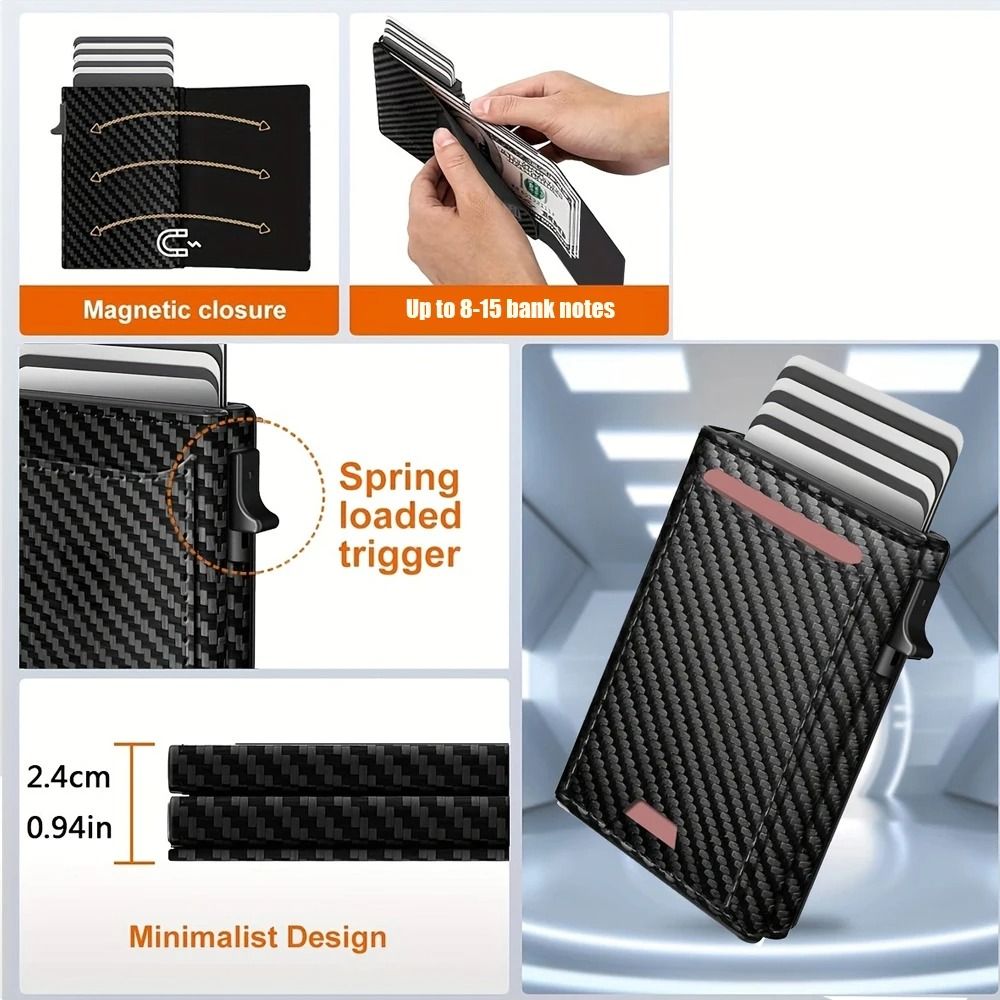 Mens RFID Blocking Business Wallet With MultiCard Slots And Magnetic Closure 3
