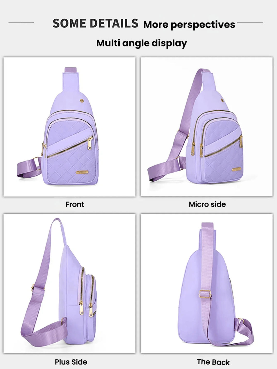 Womens Casual Chest Bag Lightweight Travel Shoulder Bag 1