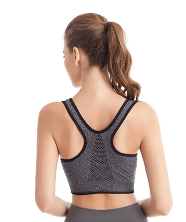 Womens Front Zipper Sports Bra Shockproof Fitness Top 4
