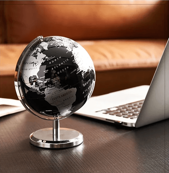 Metal Rotating Globe Educational Desktop Decoration for Home and Office