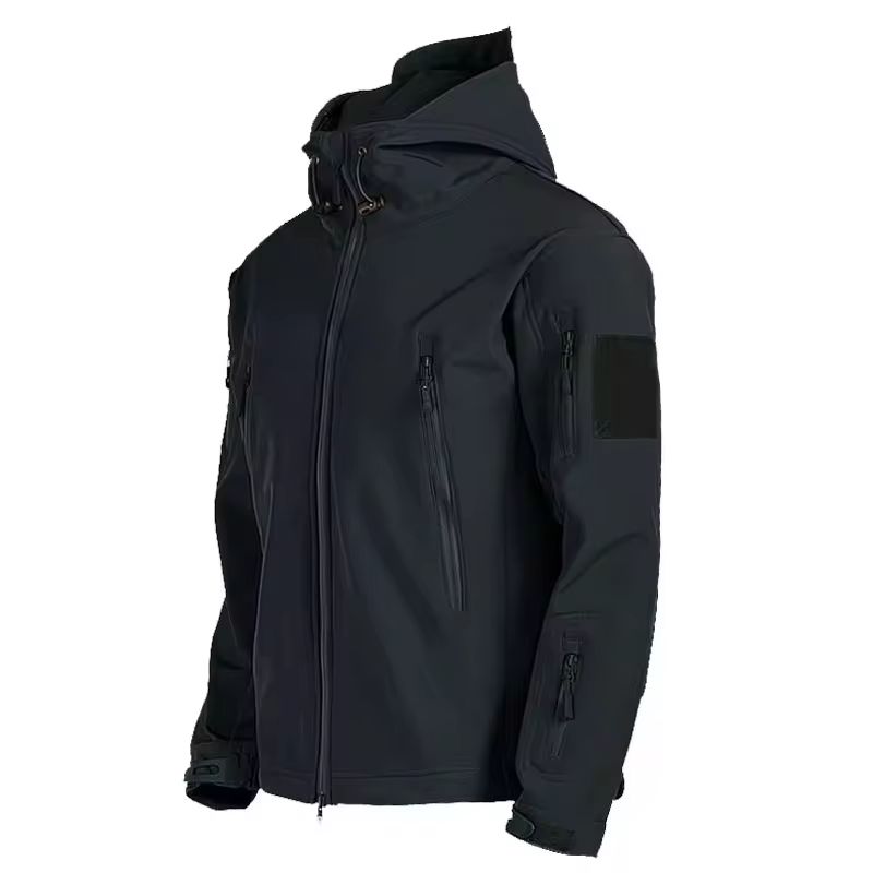 Tactical Soft Shell Military Jacket For Men Windproof Waterproof Outdoor Combat Coat With Hood 2