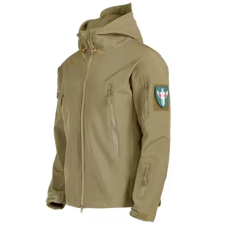 Tactical Soft Shell Military Jacket For Men Windproof Waterproof Outdoor Combat Coat With Hood 6