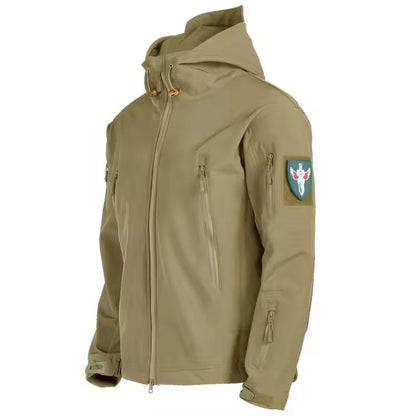 Tactical Soft Shell Military Jacket For Men Windproof Waterproof Outdoor Combat Coat With Hood 6