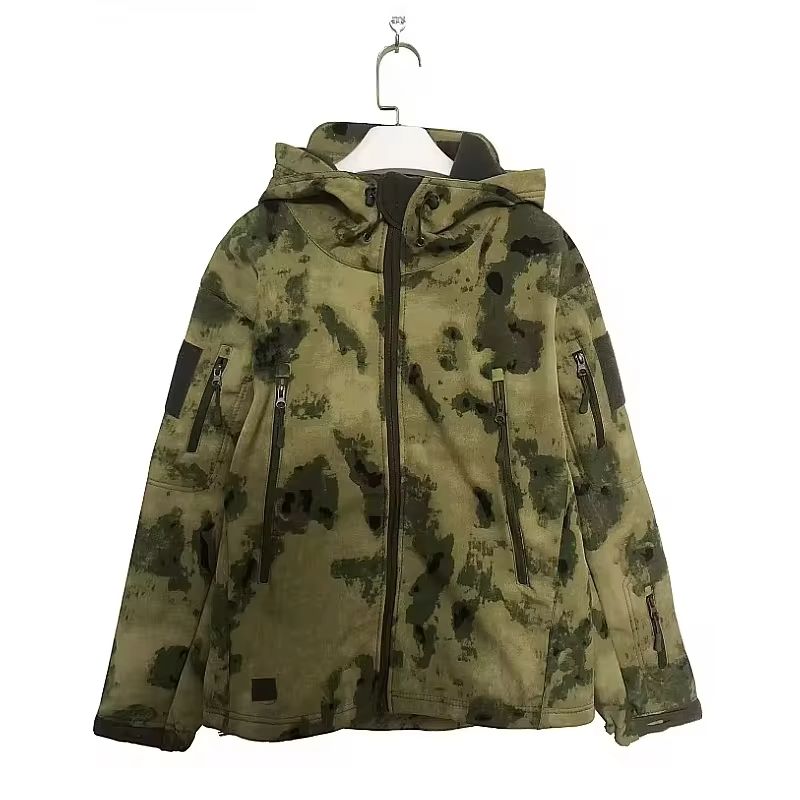 Tactical Soft Shell Military Jacket For Men Windproof Waterproof Outdoor Combat Coat With Hood 8