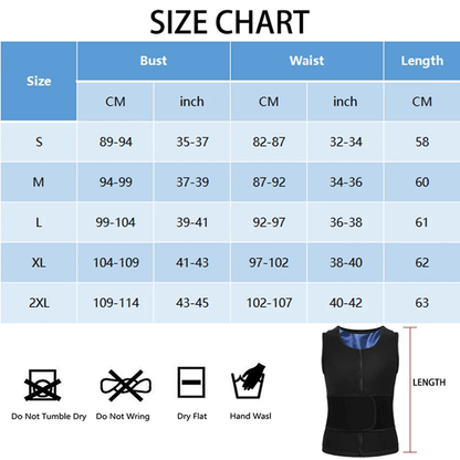 Mens Sauna Sweat Vest Body Shaper With Zipper 4