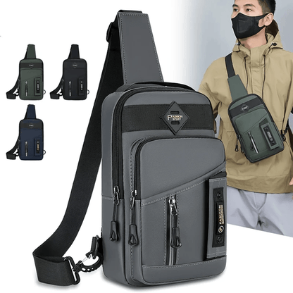Mens Outdoor Chest Bag Stylish Nylon Crossbody Sling with Multiple Compartments