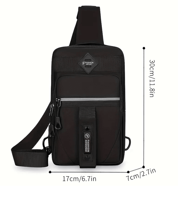 Mens Outdoor Chest Bag Stylish Nylon Crossbody Sling With Multiple Compartments 2