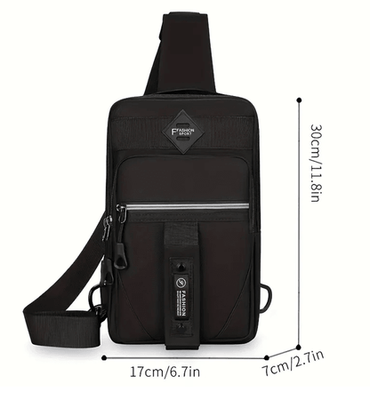 Mens Outdoor Chest Bag Stylish Nylon Crossbody Sling With Multiple Compartments 2