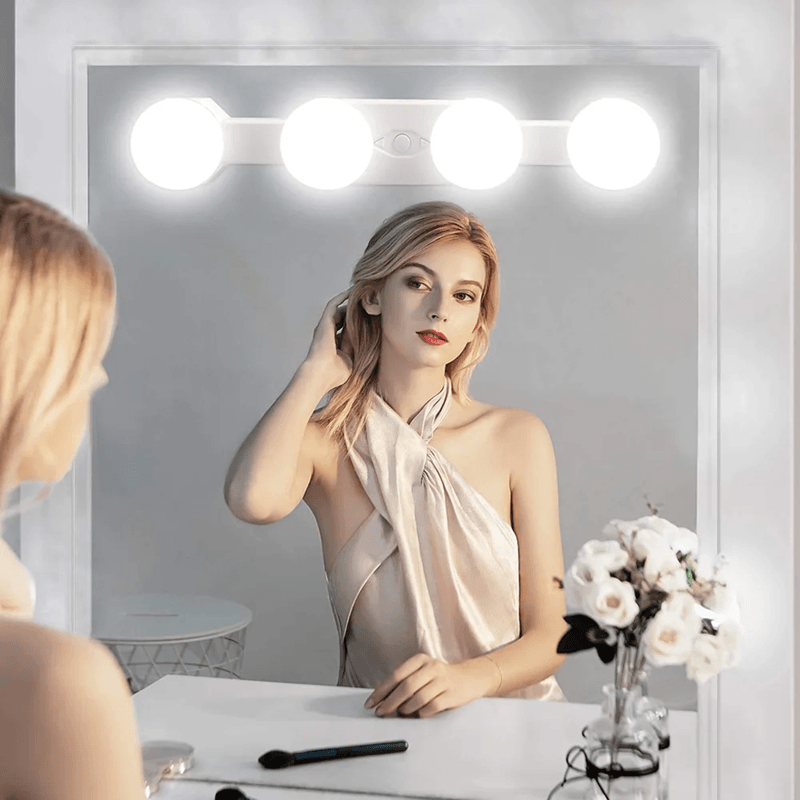 Cordless LED Makeup Mirror Light with Suction Cup and USB Rechargeable Design