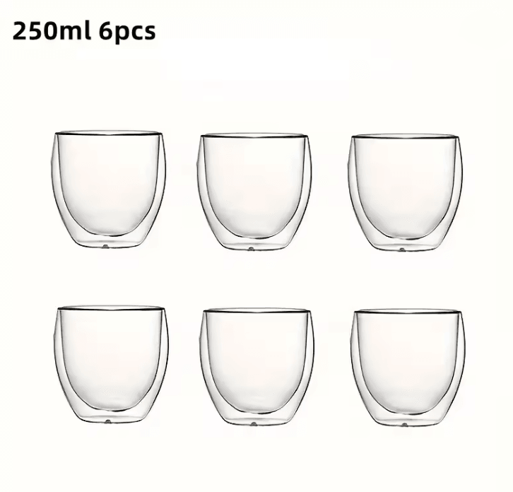 Double Wall Insulated Glass Coffee Cups Clear Espresso Mugs For Hot And Cold Drinks 2