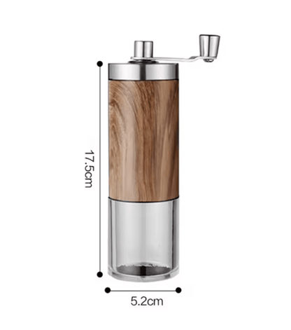 Portable Coffee Bean Grinder Hand Crank With Wood Grain Stainless Steel Design 3