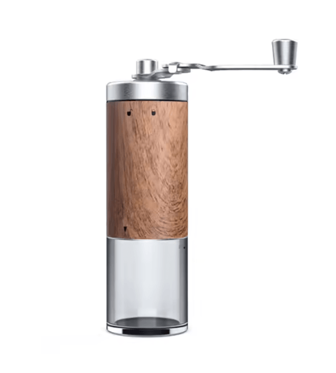 Portable Coffee Bean Grinder Hand Crank With Wood Grain Stainless Steel Design 4