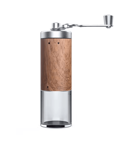 Portable Coffee Bean Grinder Hand Crank With Wood Grain Stainless Steel Design 4