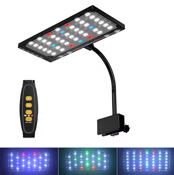 USB Aquarium LED Light Full Spectrum Plant Grow Lamp with Adjustable Brightness and Timer