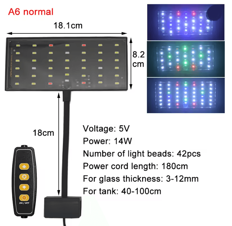USB Aquarium LED Light Full Spectrum Plant Grow Lamp With Adjustable Brightness And Timer 4