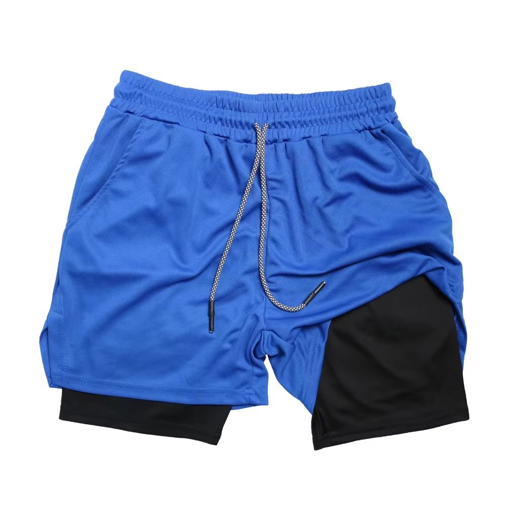 Mens Double Layer Training Shorts  QuickDry 2in1 Fitness  Running Shorts 9