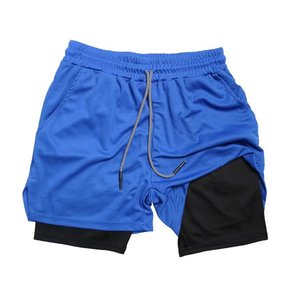 Mens Double Layer Training Shorts  QuickDry 2in1 Fitness  Running Shorts 9