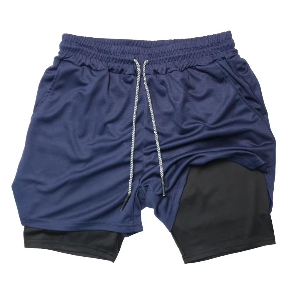 Mens Double Layer Training Shorts  QuickDry 2in1 Fitness  Running Shorts 10