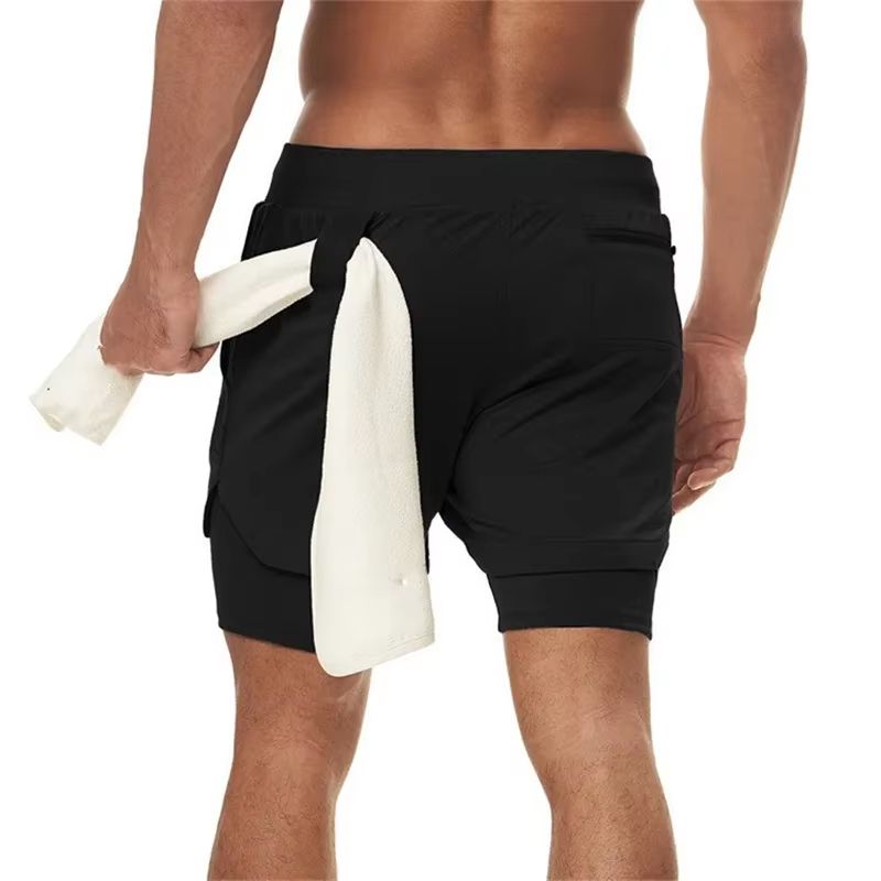 Mens Double Layer Training Shorts  QuickDry 2in1 Fitness  Running Shorts 4
