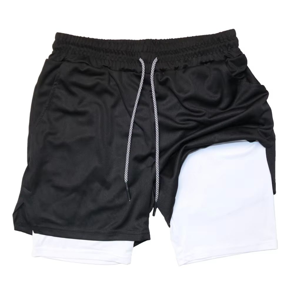 Mens Double Layer Training Shorts  QuickDry 2in1 Fitness  Running Shorts 6