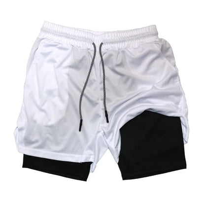Mens Double Layer Training Shorts  QuickDry 2in1 Fitness  Running Shorts 7