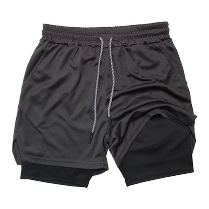 Mens Double Layer Training Shorts  QuickDry 2in1 Fitness  Running Shorts 8